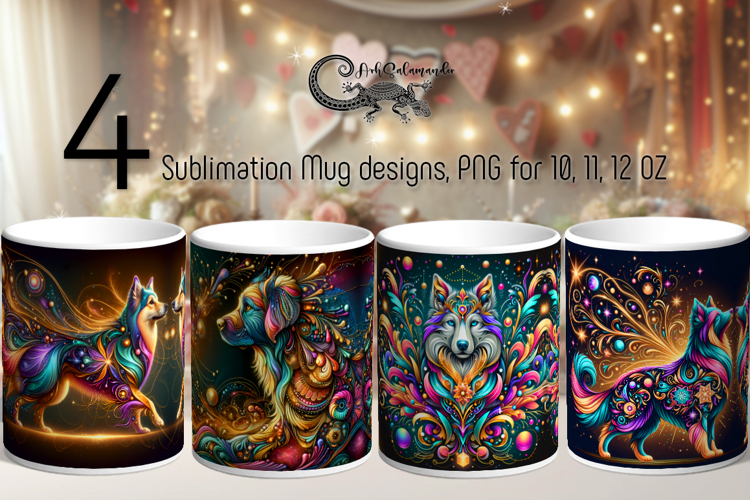 Fantasy dogs | pets Mug Sublimation design PL