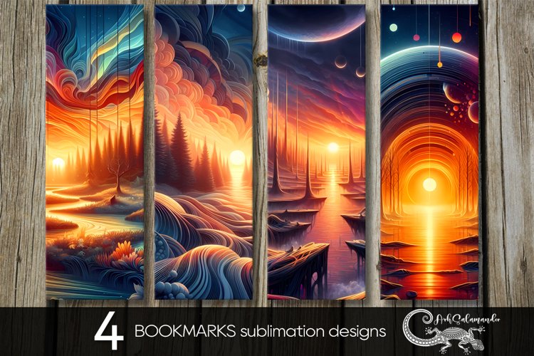 Fantasy landscape | magic bookmarks sublimation design PLUS2