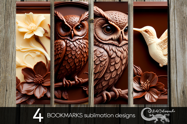 Chocolate is my love | 4 bookmarks sublimation designs PLUS2
