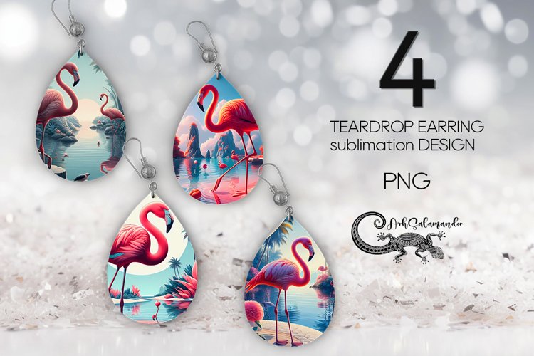 Flamingo | Beachlife Teardrop earring sublimation PLUS2 example image 1