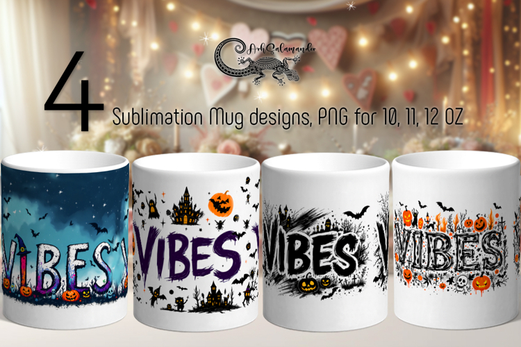 Funny Halloween | 4 Cute Sublimation Mug designs PLUS2