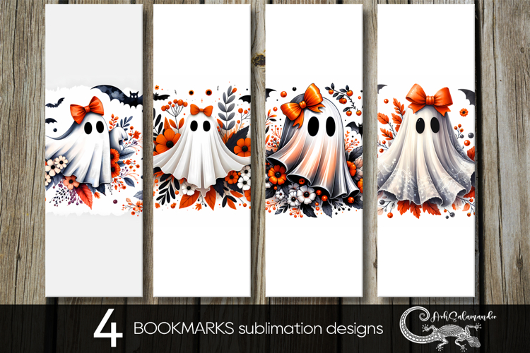 Cute ghost | Funny Halloween bookmarks sublimation design P2