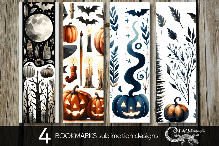 Halloween character | 4 bookmarks sublimation designs P2