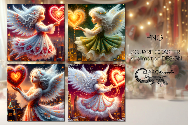 Love atmosphere | 4 valentine square coaster sublimation P2