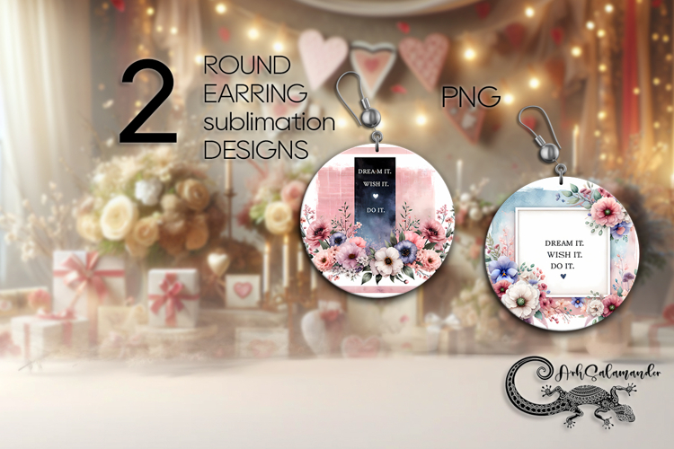 Motivating inscriptions 5 | Round earring sublimation PL2