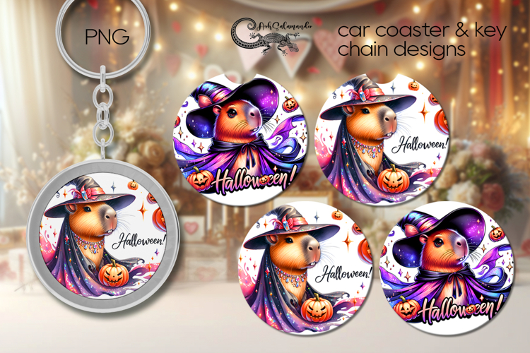 Funny Halloween character | car coaster & key chain design 2
