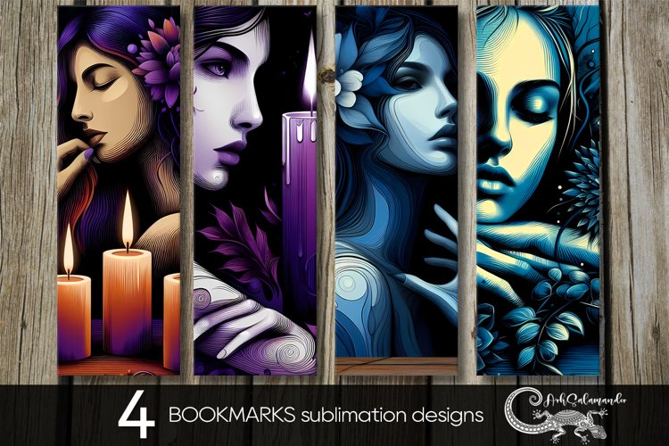 Purple modern | girl bookmarks sublimation design PLUS2