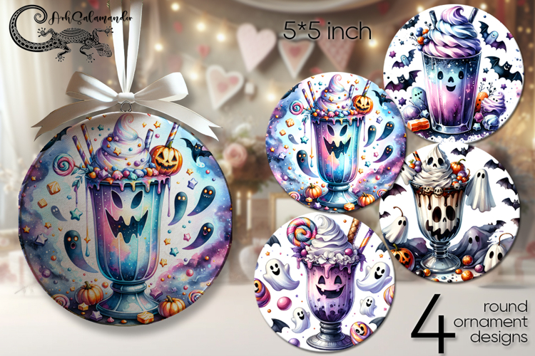 Funny Halloween character | round ornaments sublimation P2