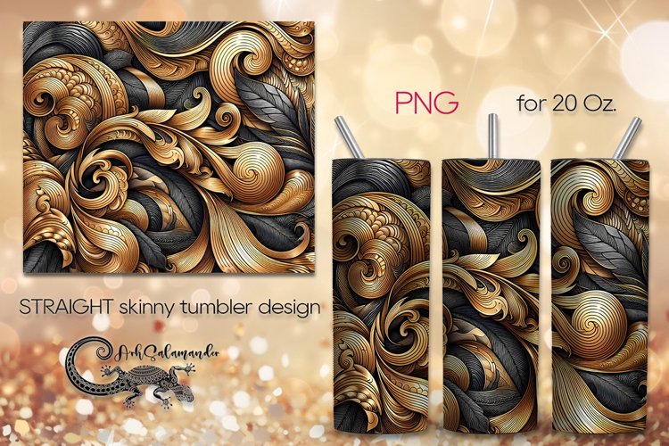 Metallic gold & silver | Straight Skinny Tumbler design PL2