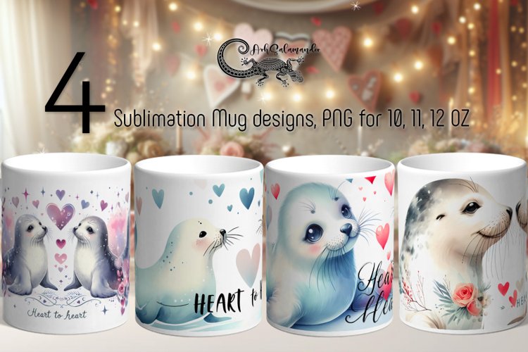 Valentine seal | 4 love mug sublimation design