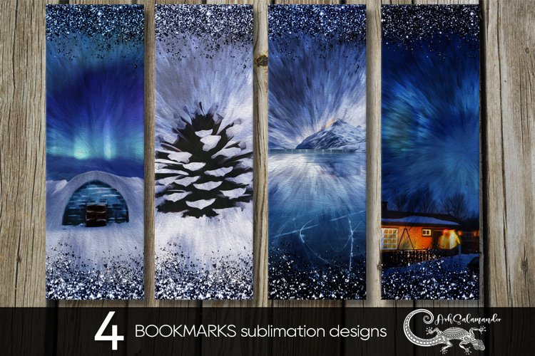 Christmas landscape | Xmas bookmarks sublimation design PL2