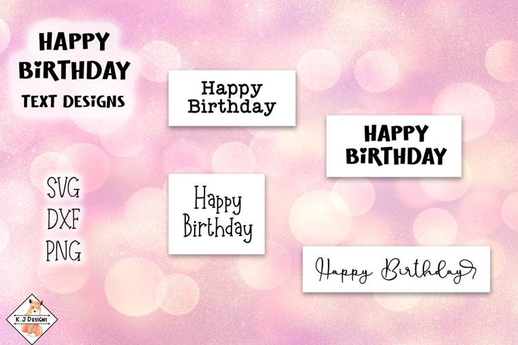 Happy Birthday Text Designs SVG DXF PNG