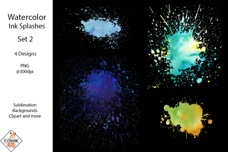 Watercolor Ink Splashes | backgrounds