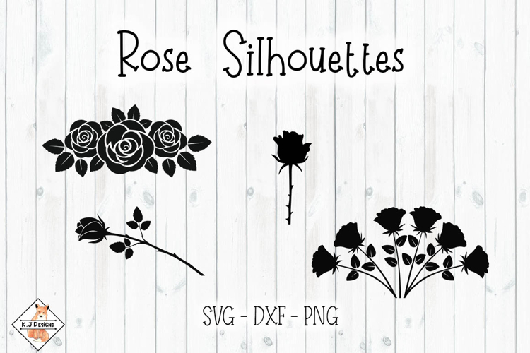 Rose Silhouettes SVG DXF PNG
