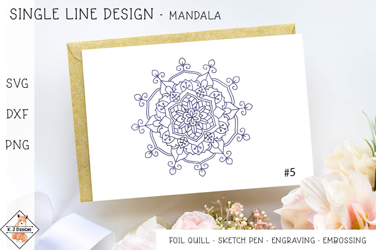 Mandala SVG Foil Quill |Single Line Designs