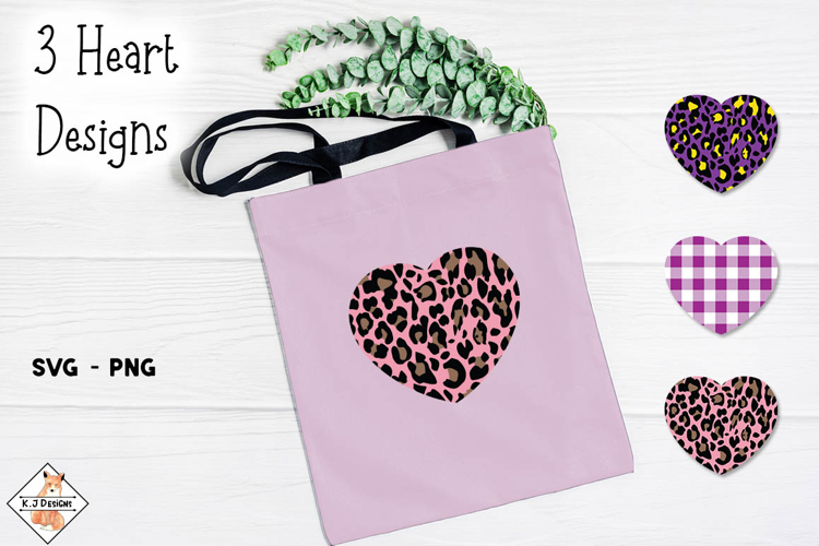 Heart Leopard Pattern Designs SVG - PNG