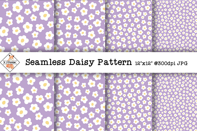Seamless Daisy Pattern Digital Paper