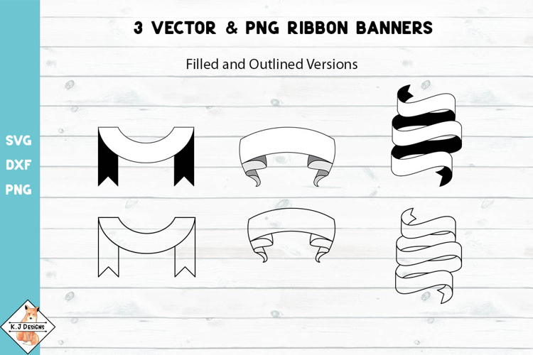 Ribbon Banners SVG DXF PNG