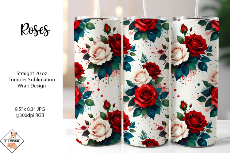 Roses Tumbler Sublimation Wrap