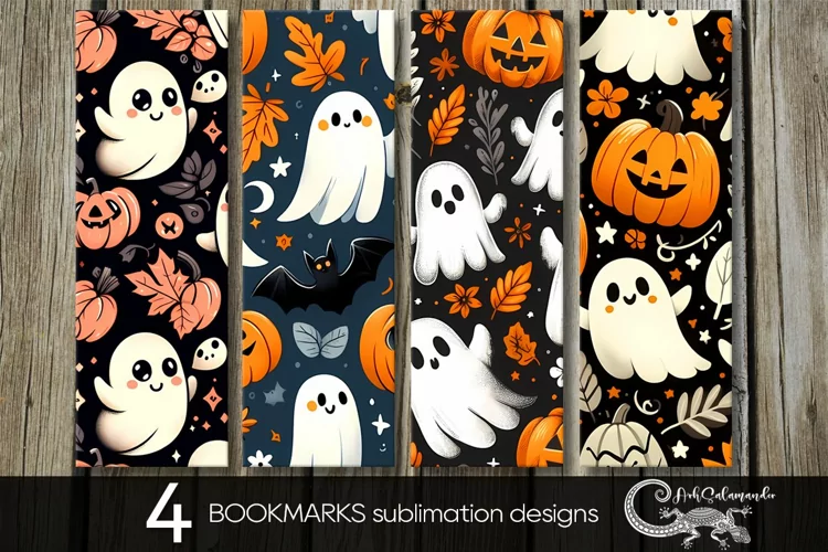 Halloween pattern | Funny bookmarks sublimation design PLUS