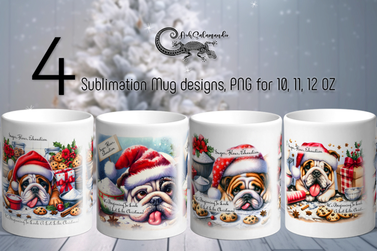 Christmas baking | 4 funny Sublimation Mug designs PL