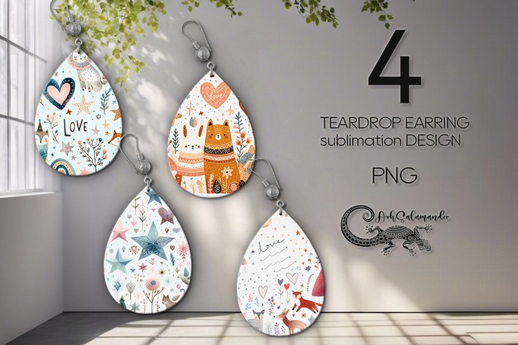 Valentine design | scandi teardrop earring sublimation PL