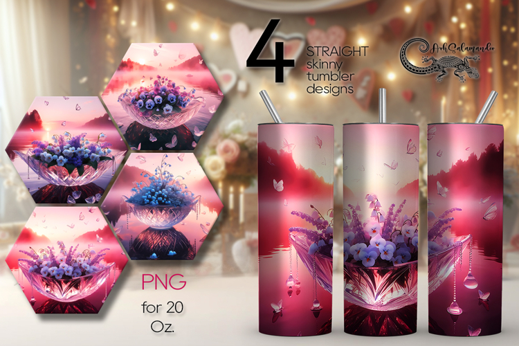 Fantasy sunset | Skinny tumbler Sublimation design PL