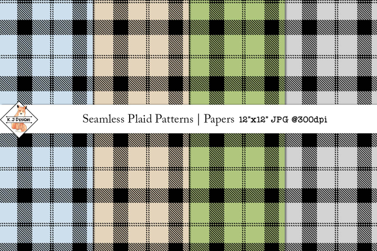Seamless Plaid Patterns | Digital Papers