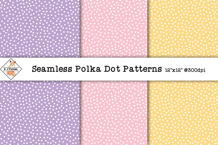 Seamless Random Polka Dot Digital Papers