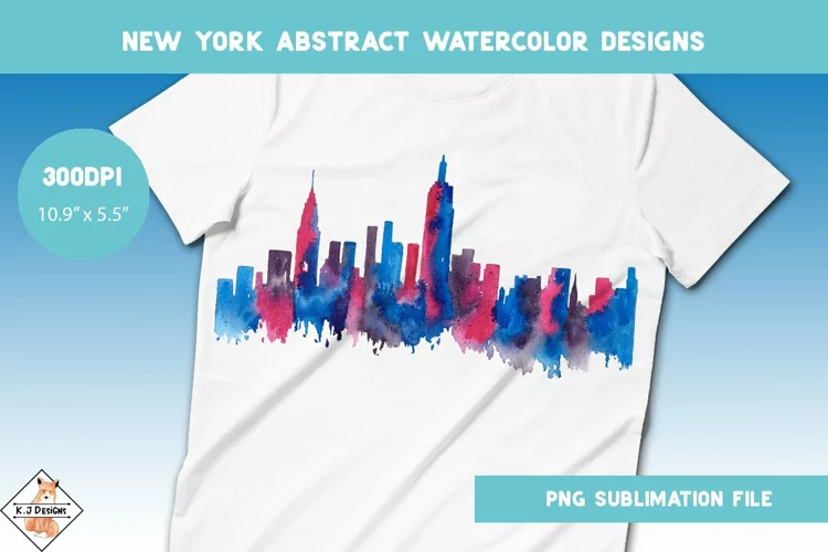New York Abstract Watercolor Design | Sublimation Printing