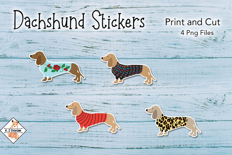 Dachshund Dog Stickers | Print and Cut