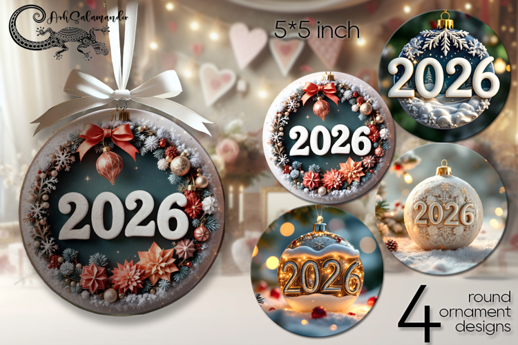 New year moods | 4 Xmas round ornaments sublimation PL