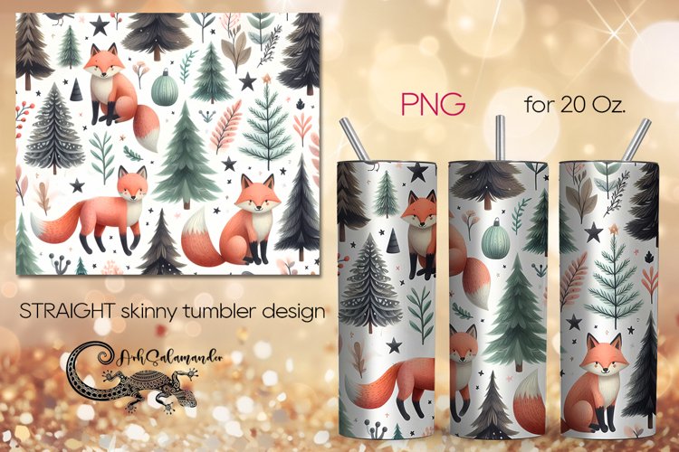 Christmas pattern | fox Xmas Sublimation Tumbler Design PL3