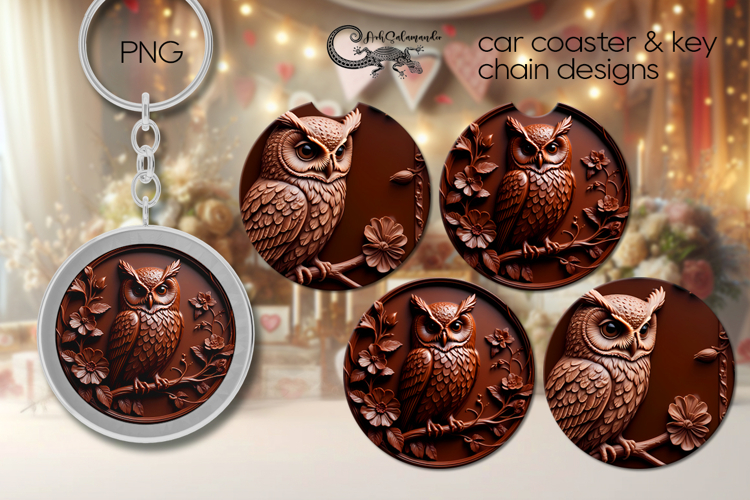 Chocolate | Car coaster   key chain sublimation design P3