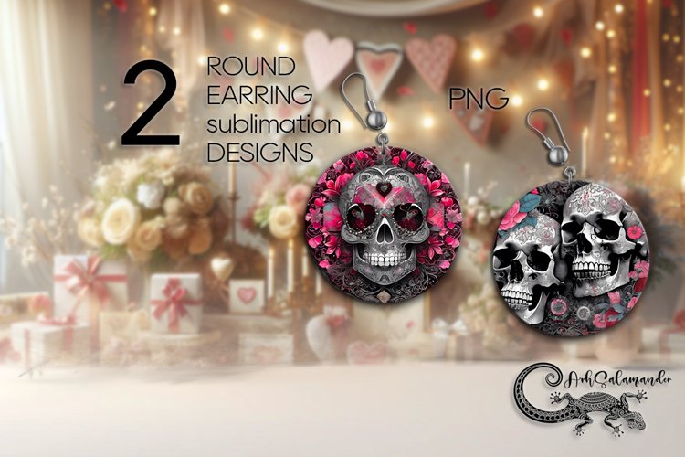 Valentine skull | Skinny tumbler sublimation design P3