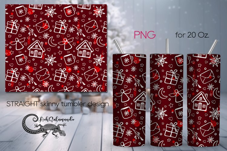 Christmas pattern | Red Xmas Sublimation Tumbler Design PL3