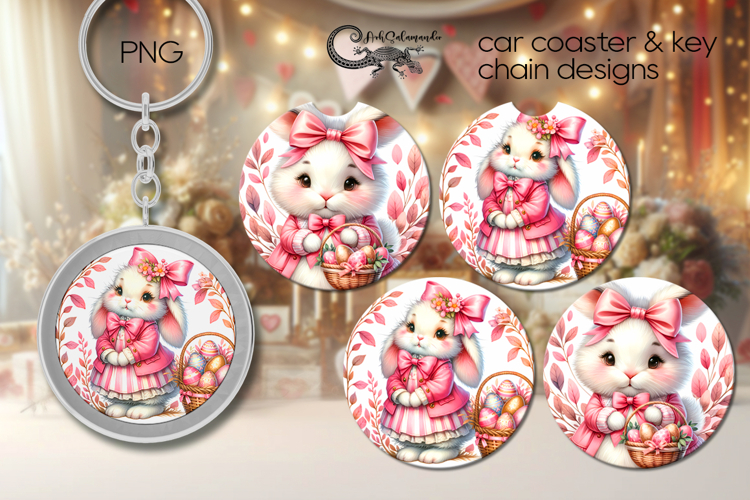 Easter Rabbit | spring Car coaster   key chain designs PL3