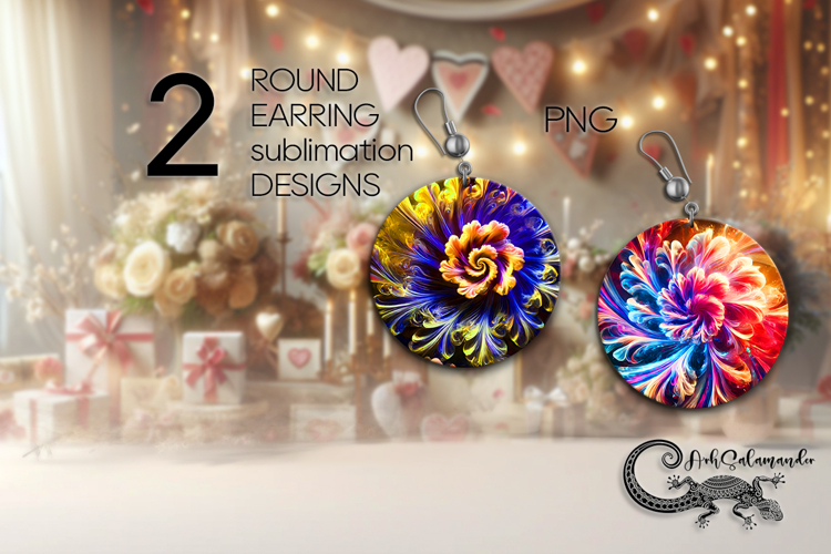 Abstract design | Round earring Sublimation PLUS3, PNG