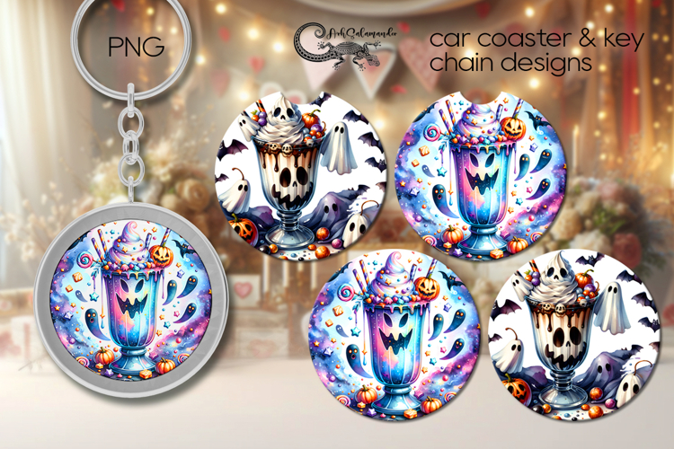 Funny Halloween character | car coaster & key chain design 3