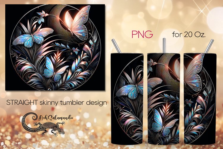 Magic Butterfly | black tumbler Sublimation design PLUS3