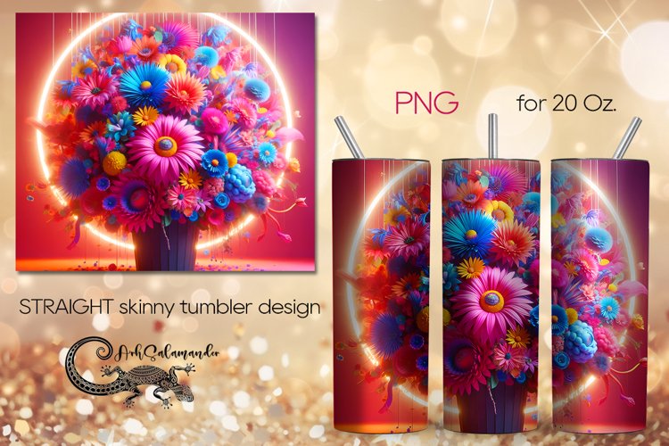 Flowers fantasy| modern skinny tumbler Sublimation design P3