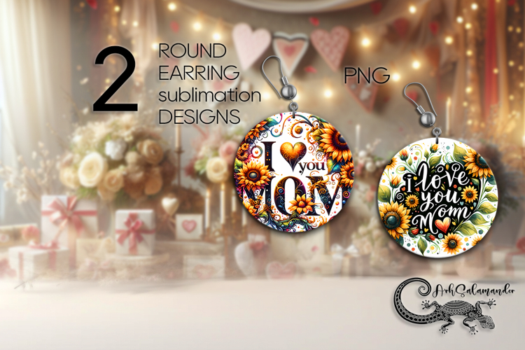Moms flowersMoms flowers | Round Earring Sublimation PL3