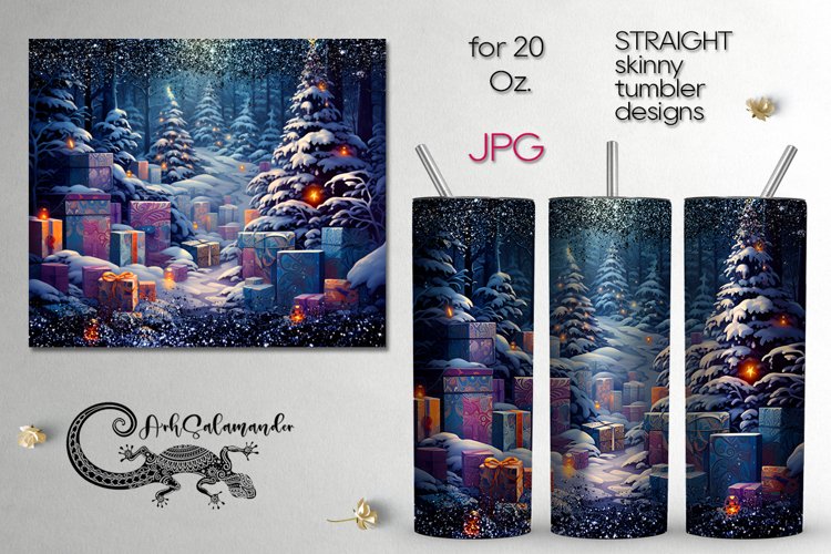 Futuristic Christmas | Xmas Sublimation tumbler design PLUS3