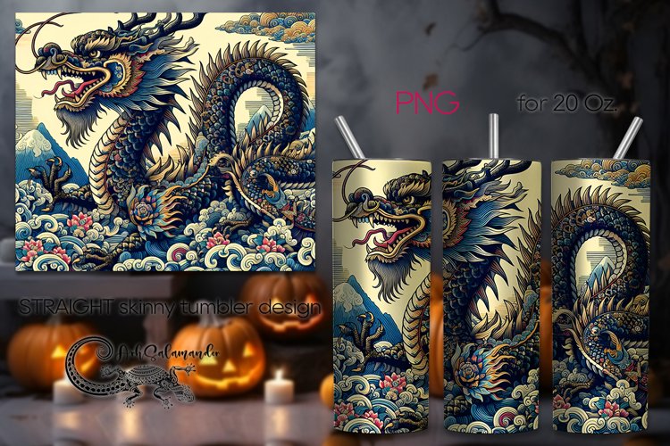Chinese dragon | Retro Skinny tumbler sublimation design PL3