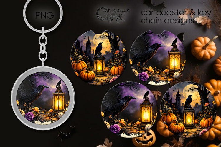 Spooky Halloween | car coaster & key chain sublimation PL3