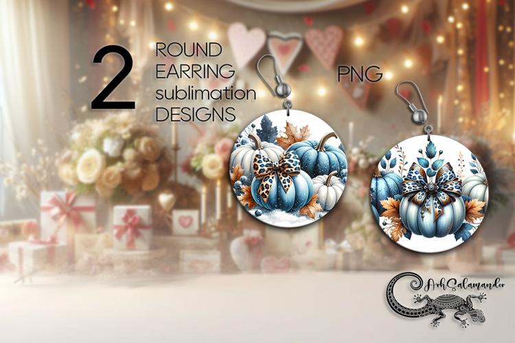 Pumpkin season | autumn Sublimation round earring design PL3