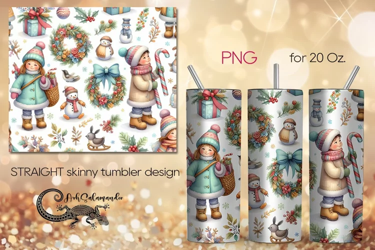 Christmas pattern | Xmas Sublimation Tumbler Design PL3