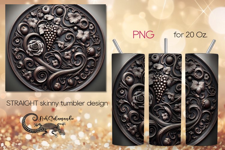 Metallic pattern design | Straight Skinny Tumbler PLUS3