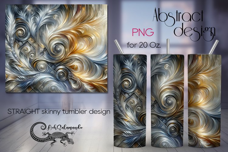 Abstract metallic design | Straight Skinny Tumbler PLUS3