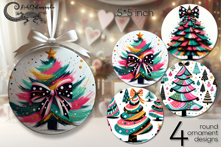 Christmas tree | Xmas round ornaments sublimation PL